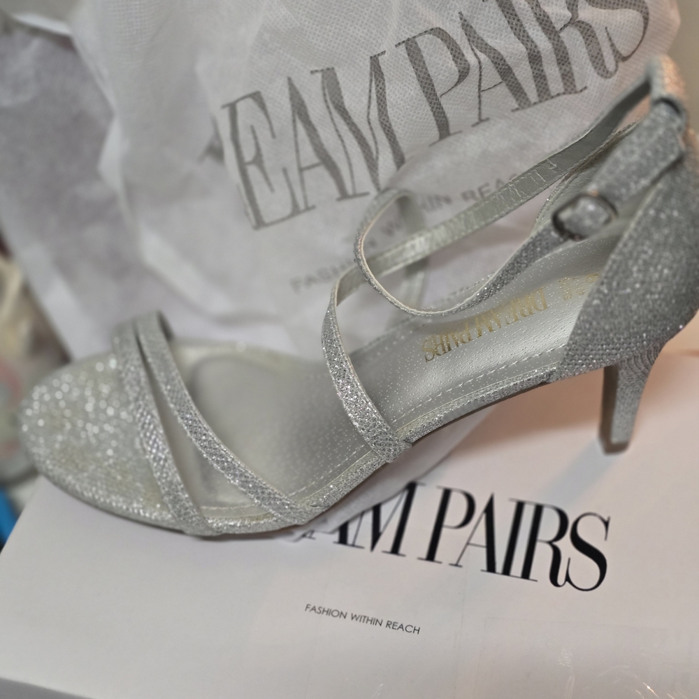 Dream Pairs Sparkling Silver Heels